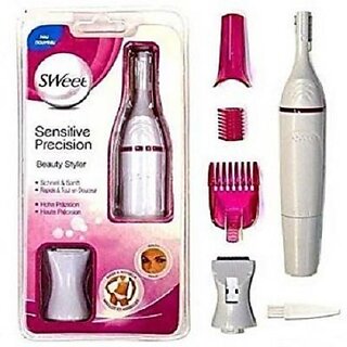                       Electric Touch Bikini Trimmer Sweet Shaving Style Women'S Eyebrow Underarms Hair Remover Runtime 30 Min Trimmer 30 Min Runtime 4 Length Settings(Pink, White)                                              