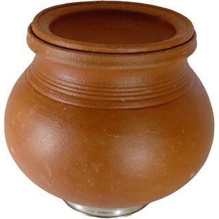 Pongal Pot Clay with Lid, 3.5 Liters Capacity, 1 Qty. Pongal Pot Clay with Lid, 3.5 Liters Capacity, 1 Qty.