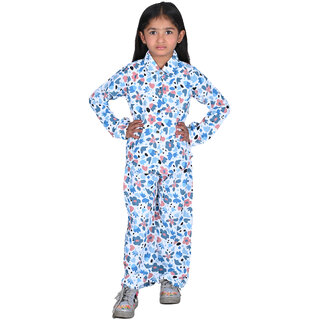                       Kid Kupboard Cotton Girls Sleepsuit, Light Blue, Full-Sleeves, 7-8 Years KIDS5850                                              