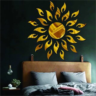                       Grahak Trend 3D Acrylic Sun Flame (45cm X 45cm) with Extra 10 Butterfly Sticke.                                              
