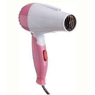                       Electric Foldable Hair Dryer NV1290 1000W, with 2 Speed Control Hair Dryer(1000 W, Pink)                                              