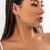 QUECY Rhinestone Tassels Nose Chain with Metal Non Piercing Nose Clip for Women - White