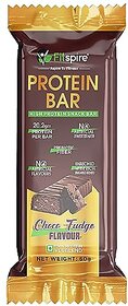 Fitspire Protein Bar - Choco Fudge Flavor, 60 gm  With 20.5 gm Whey Blend Protein  Snack Bar for Energy, Hunger Satisfaction  Performance Boost with No Artificial Preservatives