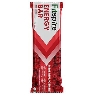                       Fitspire Fit Energy Bar 35g with Redberry flavour, 100 Vegan, Made with Natural Ingredients, Helping for Instant Energy, Boosts Athletic Performance  Improves Muscle Recovery-Pack of 1                                              