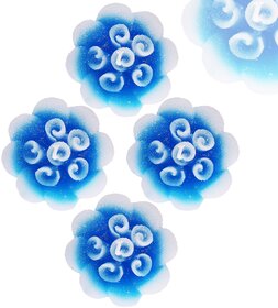 Aseenaa Floating Candles in Flower Shaped with Shades  Beautiful Flower Candles  Home Decor - Set of 4PC (Blue)