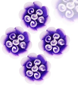 Aseenaa Floating Candles in Flower Shaped with Shades Beautiful Flower Candles Home Decor - Set of 4PC (Purple)