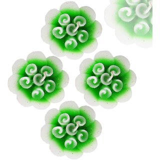 Aseenaa Floating Candles in Flower Shaped with Shades  Beautiful Flower Candles  Home Decor - Set of 4PC (Green)