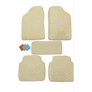                       That's My Style 2D Luxury Beige Leatherite 5 Layer Car Floor Mat/Foot Mat (Universal Size .Suitable for Indian and Impor                                              