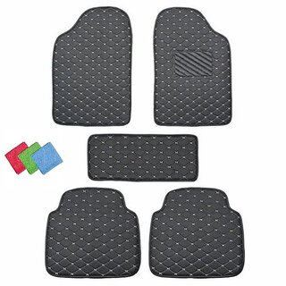                       That's My Style 2D Luxury Black Leatherite 5 Layer Car Floor Mat/Foot Mat (Universal Size .Suitable for Indian and Impor                                              