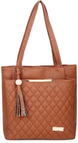 DaisyStar Dark Brown Solid PU Handbag for Women