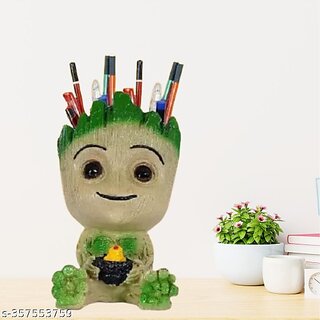                      Homeberry Handmade Cute Baby Resin Groot Pot ,Home Decorative Showpiece  -  9 cm (Resin, Multicolor)_MNST-129                                              