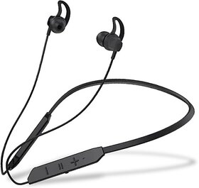 TecSox Tecband Vibe Wireless Neckband36H Playback IPX 4  Boom Bass Black Bluetooth Headset (Black, In the Ear)_WHL-162