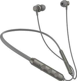TecSox TecBand Jazz 300 Neckband upto 40 hr High Bass Sound HD Mic Grey Bluetooth Headset (Grey, True Wireless)_WHL-170