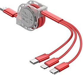 TecSox Micro USB Cable 1 m T-3in1cable-R1 (Compatible with Mobile, Laptop, Tablet, Mp3, Gaming Device, Red)_WHL-191