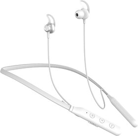 TecSox Tecband Pulse 300 Wireless Neckband40H Playback IPX 4  Boom Bass White Bluetooth Headset (White, In the Ear)_WHL-202