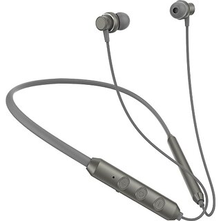 TecSox TecBand Jazz 300 Neckband upto 40 hr High Bass Sound HD Mic Grey Bluetooth Headset (Grey, True Wireless)_WHL-170