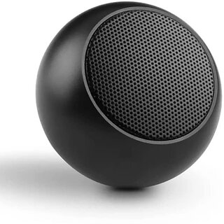 TecSox M3 Colorful Wireless Bluetooth Speakers Mini Electroplating Round Steel Speaker 5 W Bluetooth Speaker (Black, 5.1 Channel)_WHL-182