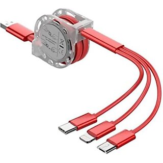 TecSox Micro USB Cable 1 m T-3in1cable-R1 (Compatible with Mobile, Laptop, Tablet, Mp3, Gaming Device, Red)_WHL-191
