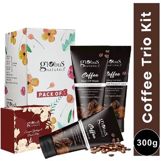                       Globus Naturals Coffee Trio Kit 300 gm with Chocolate Box                                              