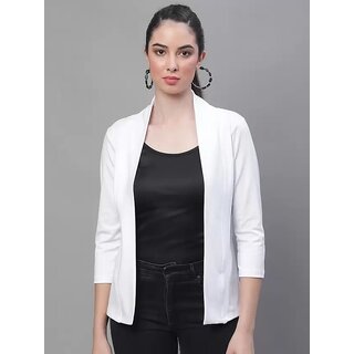                       Classy Hangers Women White Shrug                                              