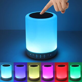 Ditya Wireless Portable Bluetooth Speaker With Smart Touch Led Lamp, Pen Drive, Sd Card, Aux And Mic (Multi Color)