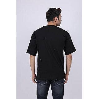 Best Men JAGTEREHO Men's Oversized Cotton T-Shirt with Half Sleeves in Fiery Black || Need More 