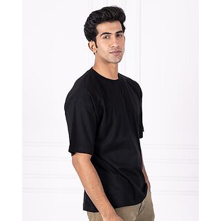 Best Men JAGTEREHO Black Oversized Cotton Crew Neck Half Sleeve T-Shirt for Men And Boys 2025 at