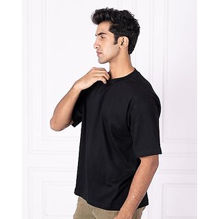Best Men JAGTEREHO Black Oversized Cotton Crew Neck Half Sleeve T-Shirt for Men And Boys 2025 at