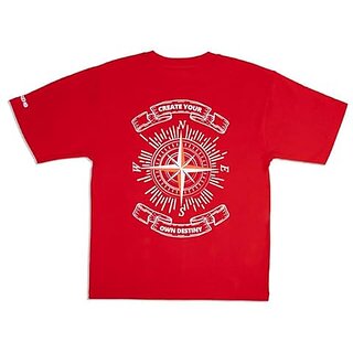 Modern Men JAGTEREHO Men's Oversized Round Neck Half Sleeve Cotton T-Shirt Red 2025 at ShopCircu