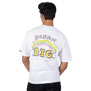 Trendy Men JAGTEREHO Men's Oversized Round Neck Half Sleeve Cotton T-Shirt White 2025 at ShopCir