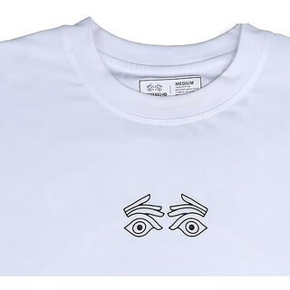 Trendy Men JAGTEREHO Men's Oversized Round Neck Half Sleeve Cotton T-Shirt White 2025 at ShopCir