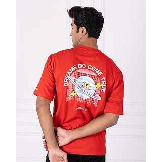 Premium Men JAGTEREHO Men's Oversized Round Neck Half Sleeve Cotton T-Shirt Red 2025 at ShopCirc