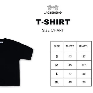 Premium Men JAGTEREHO Men's Oversized Cotton T-Shirt with Half Sleeves in Fiery Black || Need Mo