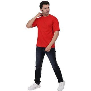 Premium Men JAGTEREHO Black Oversized Cotton Crew Neck Half Sleeve T-Shirt for Men And Boys 2025