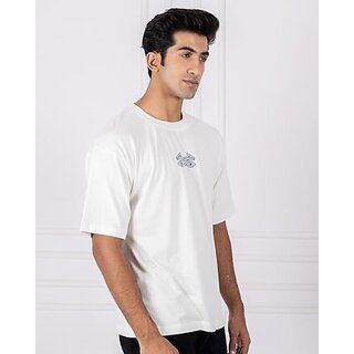 Top Men JAGTEREHO Men's Oversized Round Neck Half Sleeve Cotton T-Shirt White 2025 at ShopCircui