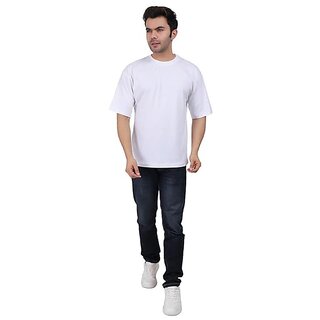Stylish Men JAGTEREHO Black Oversized Cotton Crew Neck Half Sleeve T-Shirt for Men And Boys 2025