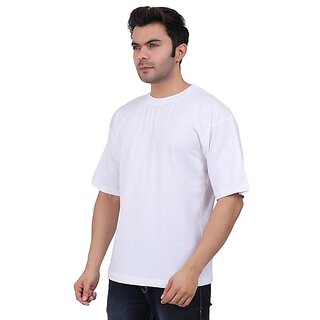 Stylish Men JAGTEREHO Black Oversized Cotton Crew Neck Half Sleeve T-Shirt for Men And Boys 2025