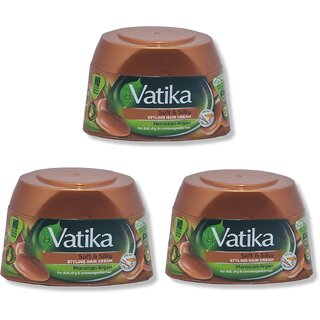                       Vatika Soft  Silky Styling Hair Cream with moroccan argan 140ml (Pack of 3)                                              