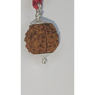                       KESAR ZEMS Five Face Silver Caping Pendent With Red Thread                                              
