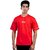 JAGTEREHO Men's Oversized Round Neck Half Sleeve Cotton T-Shirt Red