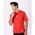 JAGTEREHO Men's Oversized Round Neck Half Sleeve Cotton T-Shirt Red
