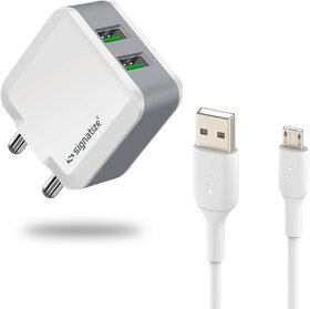 SIGNATIZE Dual Port 2.4A Wall Charger, USB Wall Charger Fast Charging Adapter-SZ-2009