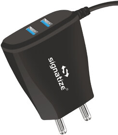 SIGNATIZE Dual USB Port 2.5A Wall Charger, USB Wall Charger Fast Charging Adapter-SZ-2049