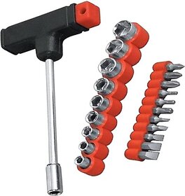Shopper52 Metal Multipurpose Screwdriver Socket Set and Bit Tool Kit - Pack of 21 Pieces Combination  (Pack of 1)
