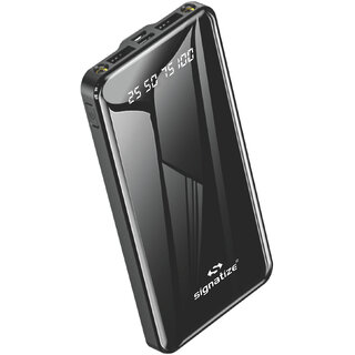 SIGNATIZE 10000 mAh Power Bank with LED Indicators, Fast Charging for Mobile  Other Devices(Black)-SZ-123