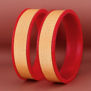                       Lucky Jewellery Designer pair of Sankha  bengali pola Reddish maroon color Traditional Ethinic Bangles set                                              