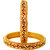 Lucky Jewellery 18K Gold Plated Designer Reddish maroon color Traditional Ethinic Bangles set For Women