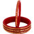 Lucky Jewellery Designer pair of Sankha  bengali pola Reddish maroon color Traditional Ethinic Bangles set