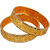 Lucky Jewellery Designer pair of Sankhapola and bengali pola Gold color Traditional Ethinic Bangles set For Women