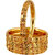 Lucky Jewellery 18K Gold Plated Designer Multi color Traditional Ethinic Bangles set For Women